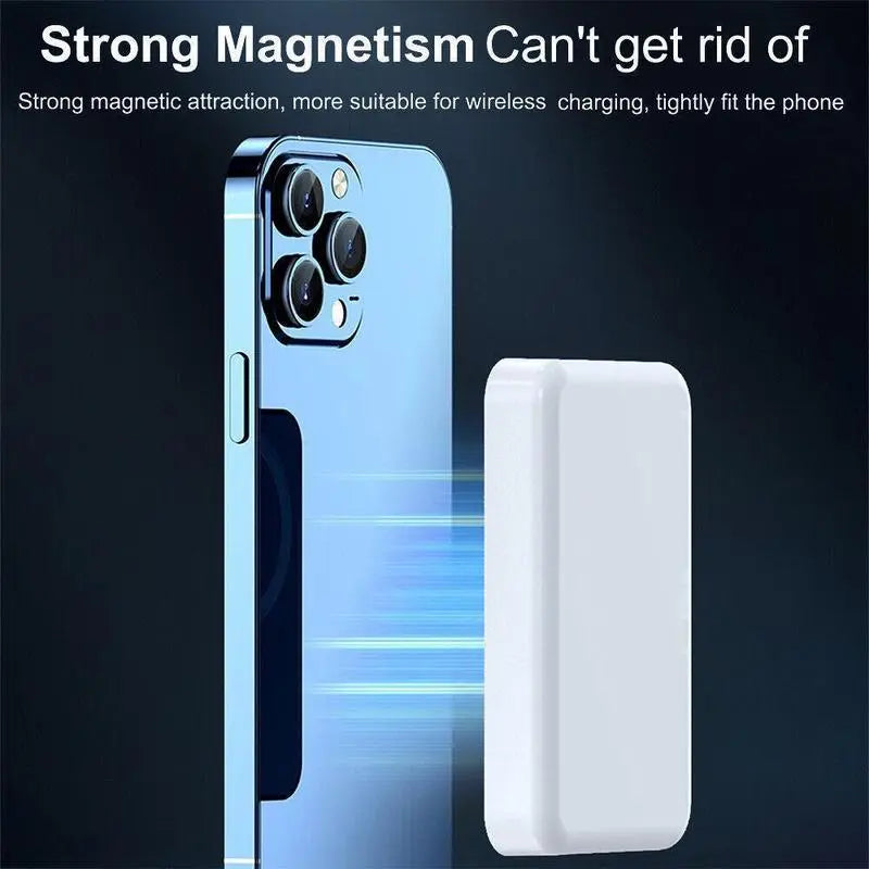 5000mAh Magnetic Power Bank for iPhone 12–17 Series, Works Best with MagSafe Case or No Case, Portable Wireless Charger outdoorfun