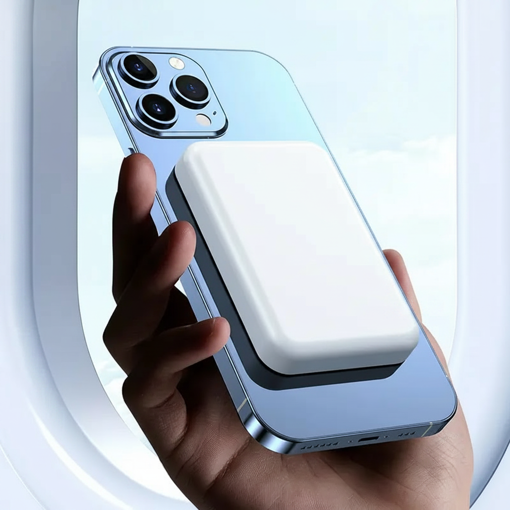 5000mAh Magnetic Power Bank for iPhone 12–17 Series, Works Best with MagSafe Case or No Case, Portable Wireless Charger outdoorfun