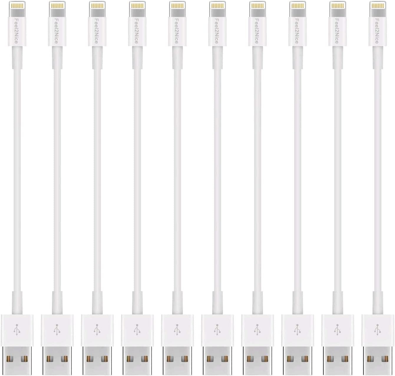 GREPHONE 5 Pack 6ft Long Lighting to USB Cable Compatible with iPhone/iPad/iPod, 5V - cable_length: 1ft