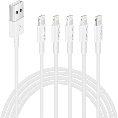 GREPHONE 5 Pack 6ft Long Lighting to USB Cable Compatible with iPhone/iPad/iPod, 5V