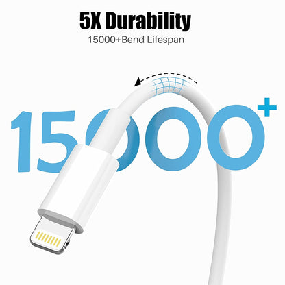 GREPHONE 5 Pack 6ft Long Lighting to USB Cable Compatible with iPhone/iPad/iPod, 5V