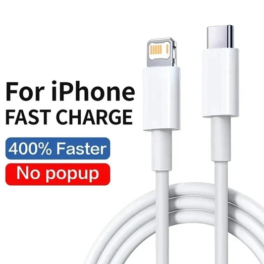 20W PD USB to Lighting USB C to Lighting Fast Charger Cable For Apple iPhone 14 13 12 11 Pro Max X XR Plus iPad Data Sync Line - Color: Type C to L, Length: 2m