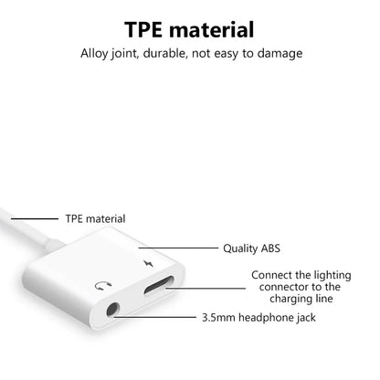 Headphone Adaptador for IPhone 14 13 12 11 X 8 7 Plus Aux Audio Splitter for Lighting To 3.5mm Adapter Earphone Jack Cable